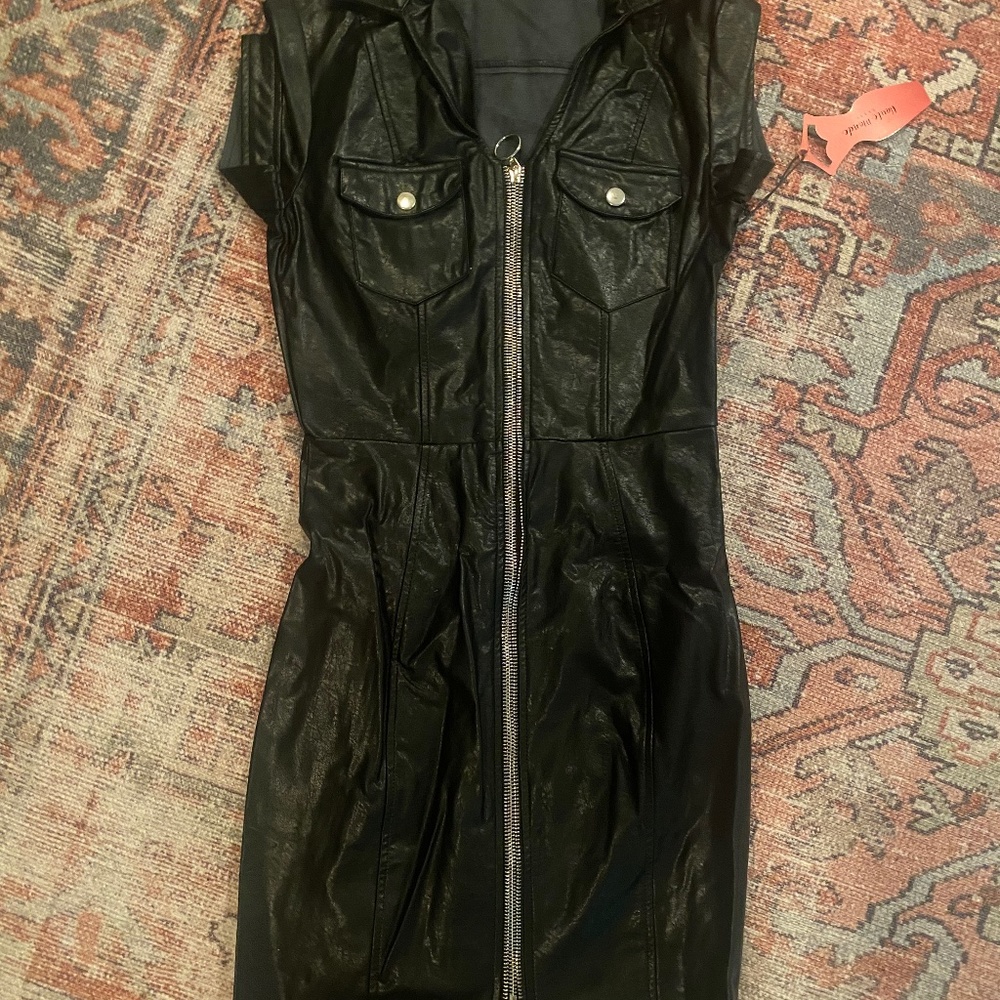 Faux Leather biker dress